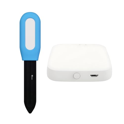 YIWEOG Medidor de suelo inalámbrico, sensor 2 en 1, monitor de temperatura y humedad para plantas, control de aplicación BT, termómetro de suelo, accesorios de jardín para interiores y exteriores