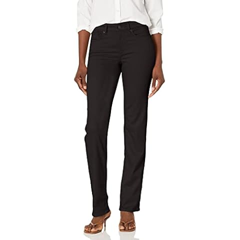 NYDJ Women's Marilyn Straight Leg Jeans, Black, 0 Cover