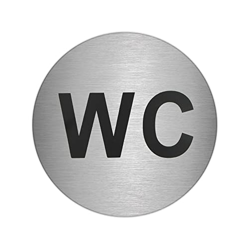 Placa Adhesiva &Quot;Wc&Quot; Acero Inoxidable Ø 7 Cm.
