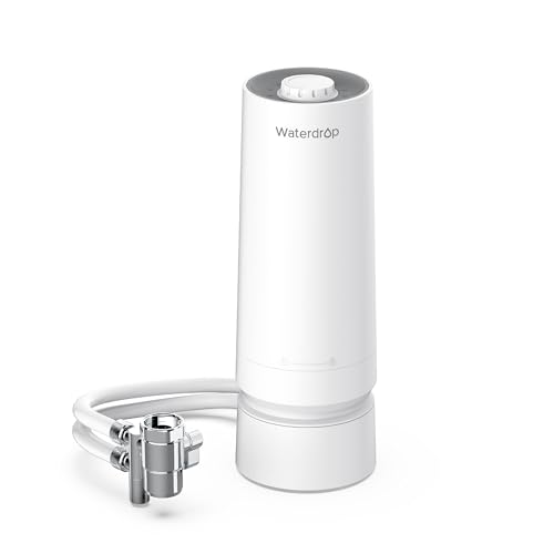 Waterdrop WD-CTF-06 Filtro de Agua para Encimera, 4000 Galones con Recordatorio de Vida del Filtro, Reduce los Metales Pesados, el mal Olor y 99% de Cloro (1 Filtro Incluido)