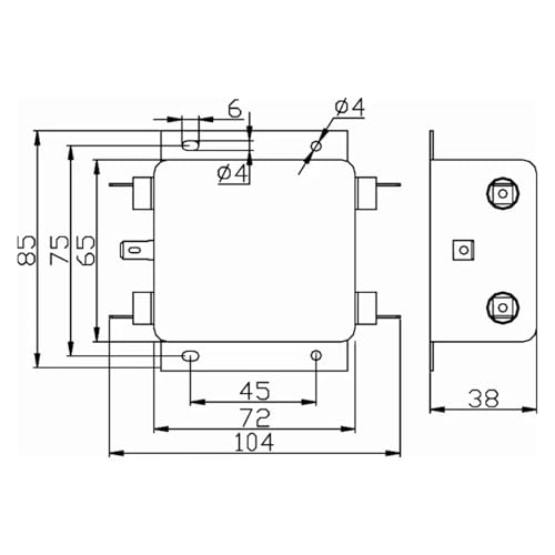 Filtro de potencia AN-6B30CL de 250 V inductor de tres secciones para redes eléctricas 4