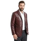 Coupe droite : cette veste offre une silhouette confortable et classique au niveau des épaules et de la poitrine. Il offre suffisamment de place pour superposer sur une chemise habillée ou un tricot fin, assurant un look net sans restriction, très apprécié par les porteurs à la recherche d'un blazer en cuir pour homme ou chaqueta cuero hombre