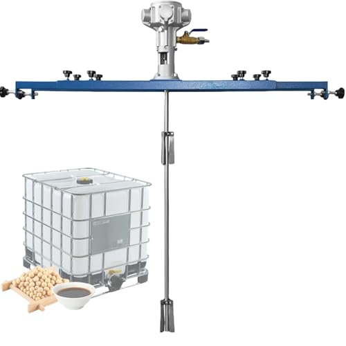 YNBSHGAA IBC Air Agitator Pneumatic Paint Mixer, 3/4 HP, Adjustable Speed 0-1900RPM, Folding Propeller, 250mm Impeller Diameter, Compatible with Ton Barrels
