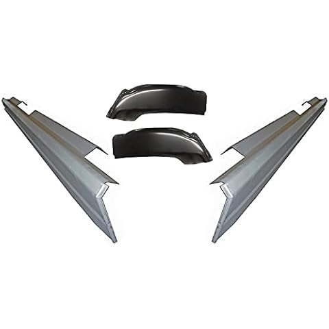 KKoneAuto Slip-On Metal Rocker Panels & Cab Corners Compatible with 1999-2007 Silverado Sierra 4 Door Crew Cab (2 packages) Cover