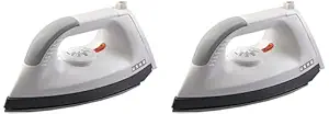 USHA EI 1602 1000 W Lightweight Dry Iron with Non-Stick Soleplate (Multi-colour) (Pack of 2)