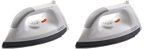 USHA EI 1602 1000 W Lightweight Dry Iron with Non-Stick Soleplate (Multi-colour) (Pack of 2)