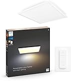 Philips Hue White Amb. LED-Panelleuchte Aurelle inkl. Dimmschalter,  4,6x60x60cm, weiß, dimmbar, alle Weißschattierungen, steuerbar via App, kompatibel mit Amazon Alexa (Echo, Echo Dot)