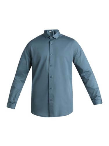Image of Jack & Jones Men's Cotton Slim Fit Solid Opaque Checked Spread-Collar Casual Shirt
