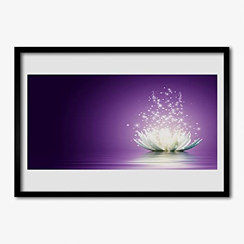 Affiche avec cadre fleur de lotus pour créer un salon zen Tulup