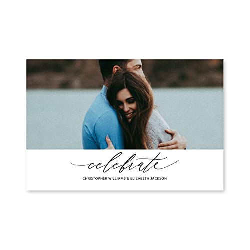 WEDDINGSTAR Custom Printed Photo Wedding Invitations - Scripted Beginnings -
