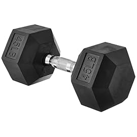 Amazon Basics Rubber Encased Exercise & Fitness Hex Dumbbell, Hand Weight For Strength Training