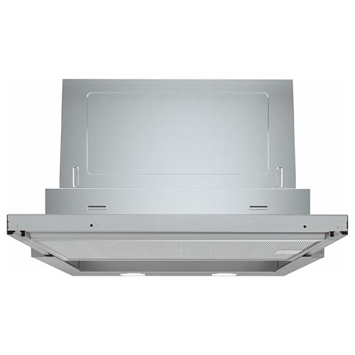 Bosch DFR067A52, Stiftung Warentest Testsieger* Serie 4 Flachschirmhaube, 60 cm breit, für Um- & Abluftbetrieb, Made in Germany, Leiser Betrieb, LED-Beleuchtung für gleichmäßiges Licht, Kurzhubtasten