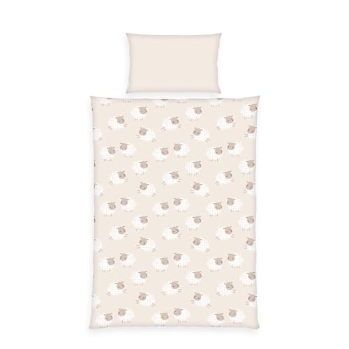 Weihnachtsbettwäsche 100x135 25 Herding babybest Flanell-Bettwäsche Schäfchen, 1 Kisssenbezug 40x60...