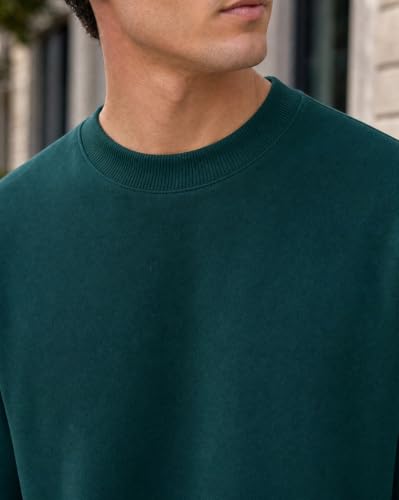 Image of Nobero Sweatshirts for Man Stylish | 280 GSM Rich Cotton Fleece Solid Regular Fit Full Sleeve Sweatshirt for Men | Stylish Casual Wear Winter Crew Neck Sweatshirt for Men