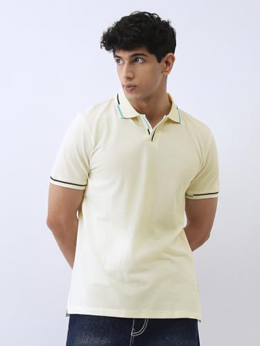 Image of Urbano Fashion Men's Solid Regular Fit Half Sleeve Cotton Polo T-Shirt
