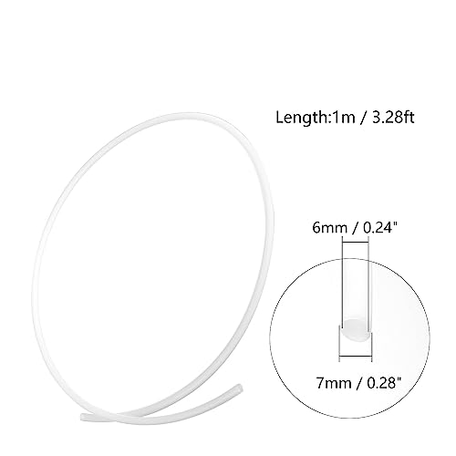Image of Othmro PTFE Teflon Bowden Tube 3.28ft-6mm ID x 7mm OD-Milky White Connector Tubing for 3D Printer-1PCS