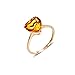 Beydodo Rotgold Ring 750 Herz Citrin 2.5ct Hochzeitringe Damen Eheringe Nickelfrei Gr.45 (14.3)