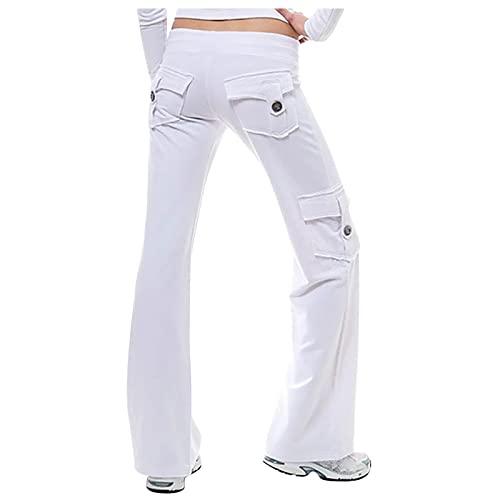 Duowei Lightweight Outdoor Pant Women Elastic Waist Casual Cargo Pants Joggers Yoga Pants Pockets Wide Leg Pants Plus Size #TOP25