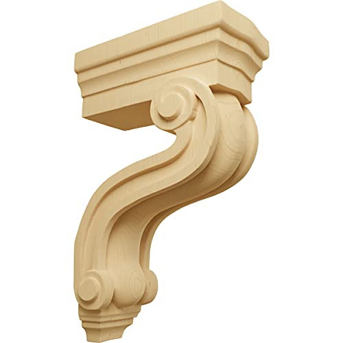 Ekena Millwork COR03X06X10HAAL Los Angeles Hollow Back Wood Corbels, 3 3/8"W x 6 1/2"D x 10 1/2"H, Alder