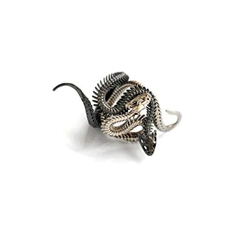 TKMIRA Snake Rings for Men Women Cute Vintage Rings Aesthetic Adjustable Black Snake Ring Jewelry (Two-color, 6) Cover