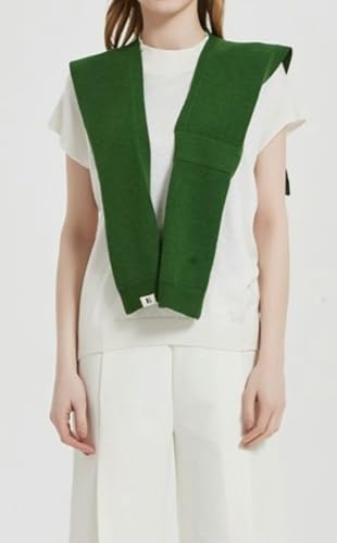 Women's Casual Knitted Sweater Shawl Wraps Tied Sleeves Collar Sweater Scarf Top Lightweight Shoulder Cape for Travel3