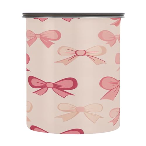Envase hermético para café Qilmy Bow Pink 17oz miniatura 2