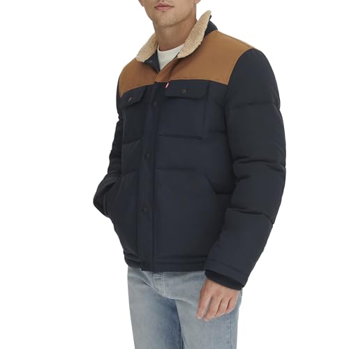 Image of Levi's Men's Woodsman Sherpa Collar Puffer Jacket (Regular and Big & Tall Sizes)
