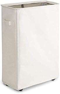 Chrislley 45L Slim Hampers for Laundry Collapsible Rolling Laundry Basket with Wheels Narrow
