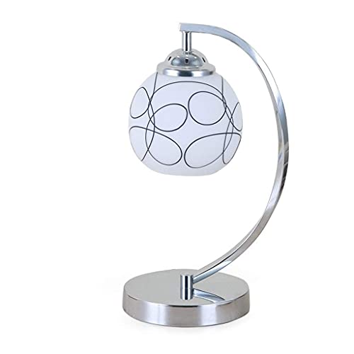 Yesbtx Table Lamp Reading Lamp Decorative Led, Nightstand Iron Lamp, Bedroom Living Room Office Decoration Desk Lamp E27 Silver,Push Button,Push Button/Push Button/Push Button #TOP3