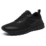 DUORO Mens Walking Shoes Lightweight Breathable Athletic Running Shoes Comfortable Sneakers Trail Running Shoes for Men (9.5, Black)