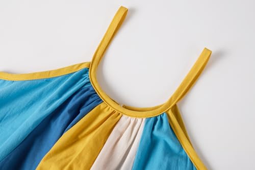 Little Girls Dresses Summer Sleeveless Halter Neck Stripes Dress Casual Beach Sundress for 2-7 Years3