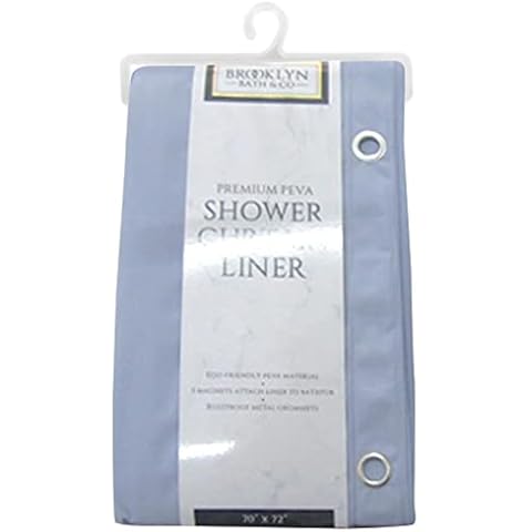 Home Expressions PEVA Liner Magnetic Shower Curtain Liner 70"x72" (Skyway Blue) Cover