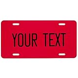 Custom License Plate for Front of Car – Personalized Car Tags – 6” x 12” Universal Fit (Red)