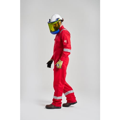 Image of Portwest FR94 Bizflame Fire Resistant Coverall with FR Reflective Tape ASTM NFPA, Red, X Large