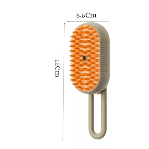 Escova Premium Vapor Autolimpante Gatos Caes 3 Em 1 Luxo (Champanhe)