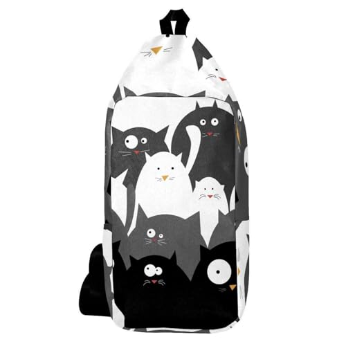 Sac à dos à bandoulière mixte motif chat pour cyclisme, randonnée et rangement d'effets personnels