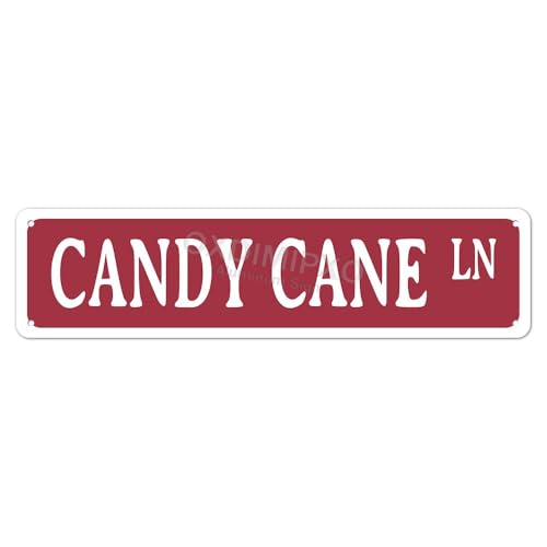 Candy Cane Lane Christmas Theme Street Sign Gifts 4x16 Inches