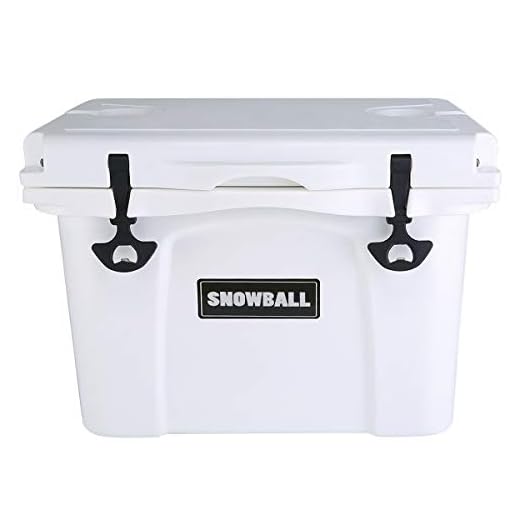 Snowball Coolers, Rotomolded Insulation Ice Chest for Camping, Fishing, Hunting, BBQs & Outdoor Activities, White, 26QT(25L)