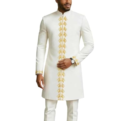 Smoking homme africain brodé pour mariage et bal tenue chic 2 pièces