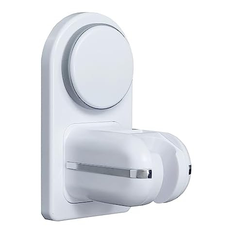 Podxco Adjustable Suction Shower Head Holder - Securely Holds with Locking Gear Design | Relocatable and Rust-Free Handheld Showerhead Holder with Powerful Suction Cup Cover