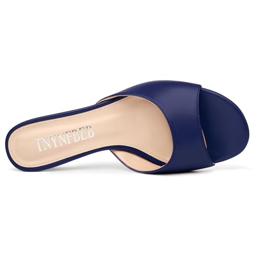 Image of TNYNFBEB Womens Low Kitten Heel Open Toe Sandals Mules Shoes Slingback Prom Party Dress Summer 1.4 Inches Heels