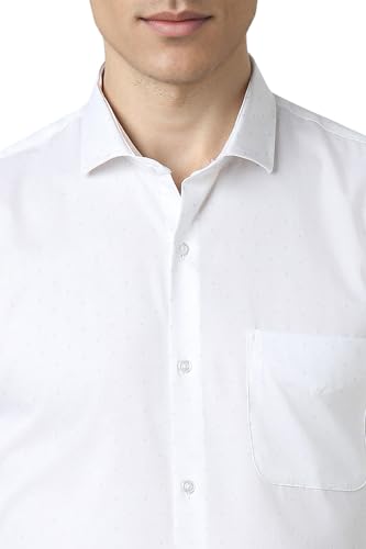 Image of Peter England Men's Cotton Slim Fit Ditsy Printed Full Sleeve Shirt