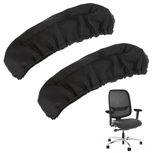Kalion Office Chair Armrest Covers, Arm Pads - 2Pcs Stretchable Polyester Protector Cover (Black)