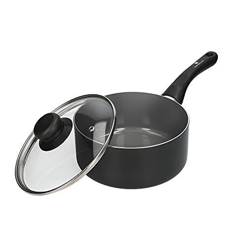 MasterClass Can-to-Pan Ceramic Eco Saucepan con antiaderente senza PTFE, PFOA e BPA, realizzato in alluminio riciclato all'1%, 16 cm, nero - immagine 3