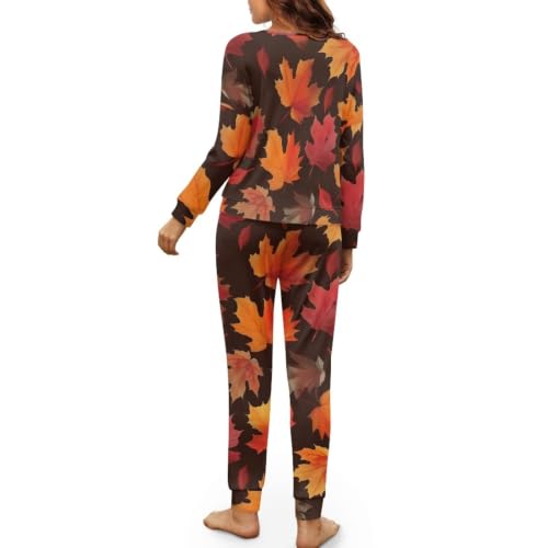 Image of Women's Pajamas Set Soft 2 Piece Loungewear Long Sleeve Pj Set Matching Sleepwear with Pockets for Women Plus Size
