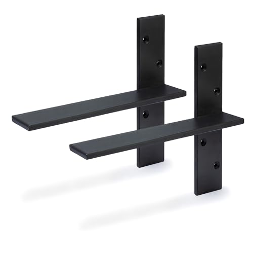 Free Hanging Countertop Support Bracket 8" Lx2.5 W 2 Pack Heavy Duty Hidden Floating Wall Shelf Bracket 3/8" Thick for Floating Bars,Bench Seats,Vanities
