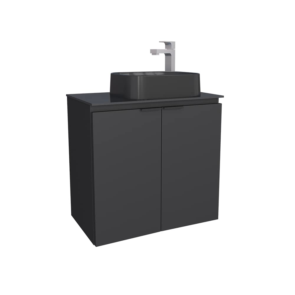 COZIMAX Vanity UMBU 24", Floating Bathroom Steel Vanity and Cultured Marble Sink