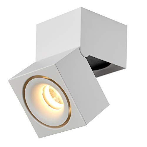 Dr.lazy 15W LED Focos para el techo,Focos de pared, Lámpara de techo, Focos de pared, Lámpara de salón, Luz de techo led, Plafón con Focos, IP20, 10X10x15CM (Blanco-3000K)