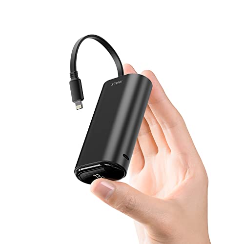 iWALK LinkPod Y2 Power Bank Fast Charging 9600mAh,Small Portable Charger with PD Output & LED Display,[2022 Upgrade]Battery Pack Portable Charger with Built-in Cable Compatible with iPhone 14/13/12/6