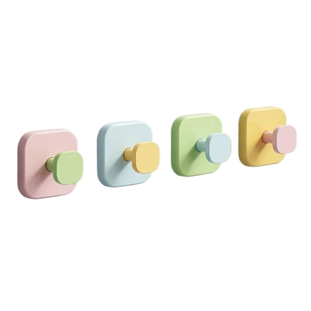 Xinxiyuan 4Pcs Macaron Color Suction Cup Decoration Hooks No-Drill Removable Adhesive Wall Hanger For Bathroom Kitchen Door Back Organizer